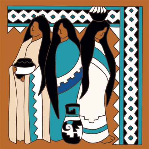 6x6 Tile Native American Women With Pottery Decorative Art Tile