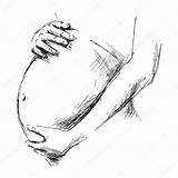 Pregnant Belly Vientre Bauch Enceinte Skizze Ventre Handskizze Schwangerschaftsbauch Embarazado Schwangerer Lizenzfreie Awaiting Betrages Schwangeren Onot Grafiken sketch template