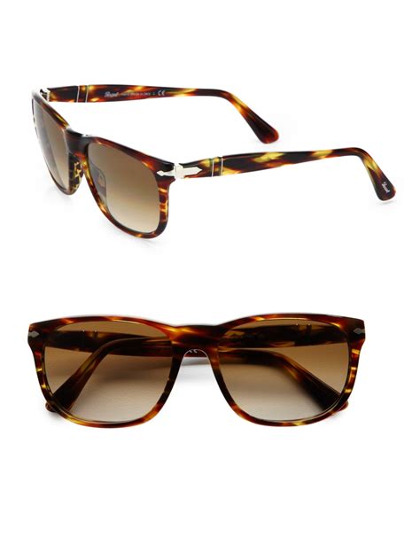 Persol Plastic Wayfarer Sunglasses In Brown For Men Lyst