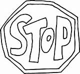 Coloring Stop Sign Printable Signs Clipart Pages Comments sketch template