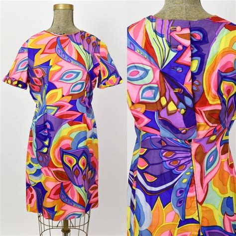 1960s psychedelic silk dress gem