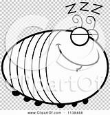 Chubby Outlined Grub Sleeping Coloring Clipart Cartoon Vector Cory Thoman sketch template