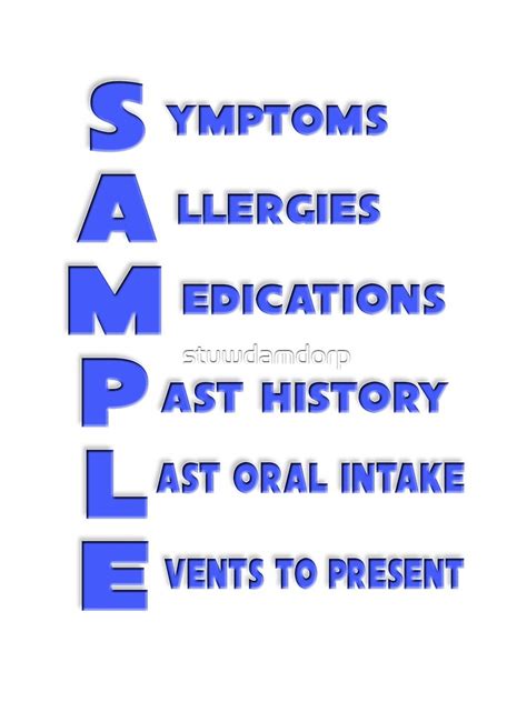 sample mnemonic acronym  medical assessment drawstring bag