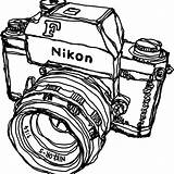 Camera Nikon Illustration Film Sketch Classic Drawing Vintage Stickers Paintingvalley Sticker Redbubble Wall sketch template