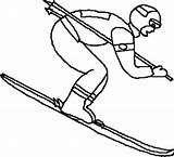 Coloring Skiing Olympic sketch template