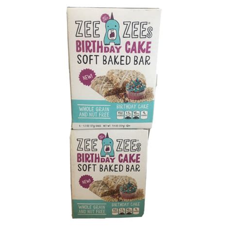 boxes zee zees  grain soft baked bars birthday cake  total