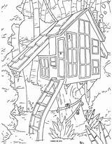 Coloring Pages House Tree Boomhutten Treehouse Kids Printable Colouring Kleurplaten Adult Fun Print Popular Catan Pat Visit Getcolorings Zo Coloringhome sketch template