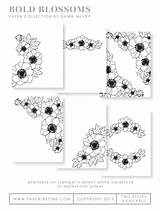 Sheets Bold Blossoms Coloring Watercolor Enlarge Click Papertreyink sketch template