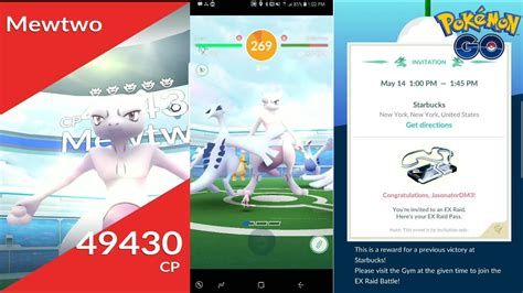Pokemon Go My First Ex Raid Pass And Catching Mewtwo Super