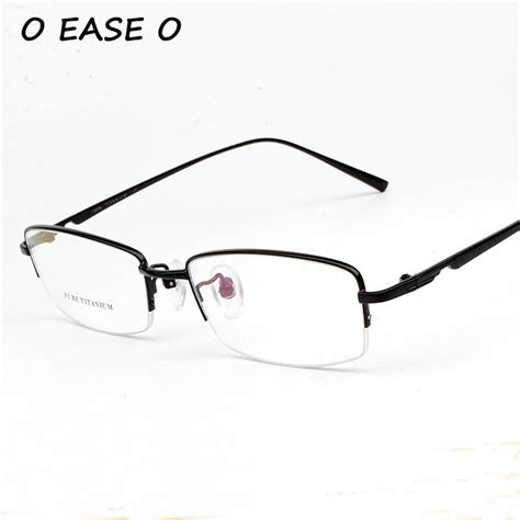2017 new pure titanium men half rim frame eyeglasses myopia 86029