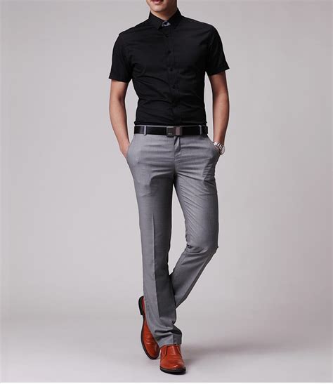 shipping  mens slim fit casual formal straight dress pants