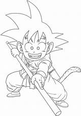 Goku Kid Dragon Lineart Ball Deviantart Anime sketch template