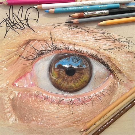 colored pencil art hyper realistic eyes   year  artist vuingcom