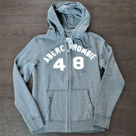 new abercrombie and fitch mens dark gray full zip sweatshirt hoodie 48