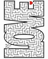 Valentine Printable Maze Themed Activities Fun sketch template