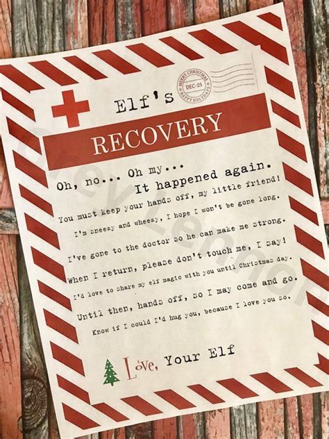 elf touched  time christmas elf recovery letter lost etsy elf