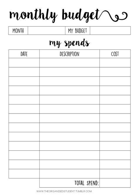 tumblr planner pages budget planner budget printables