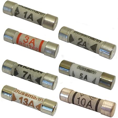 trade direct  mixed amp domestic  household mains plug fuse electrical cartridge fuses
