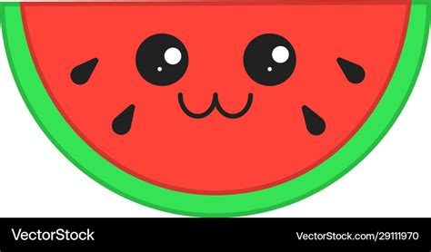 watermelon cute kawaii character royalty  vector image