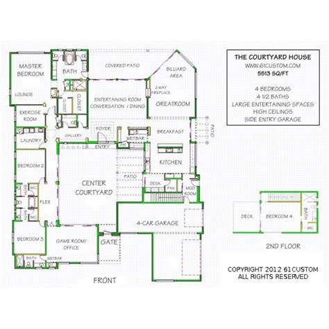 luxury modern courtyard house plan house design dads  home