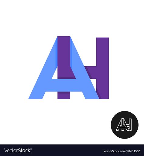 letters    ligature logo  ah sign vector image