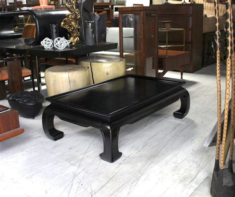large black lacquer oriental style coffee table  sale  stdibs