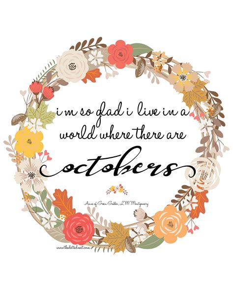 anne  green gables october quote printable anne  green gables october quotes anne  green