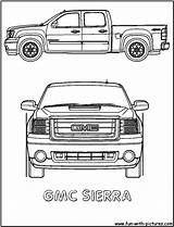 Coloring Truck Pages Gmc Sierra Pickup Color Printable Chevy sketch template