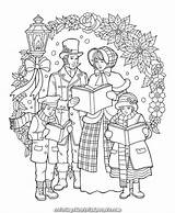 Christmas Coloring Pages Printable Adult Drawing Carolers Family Drawings Carol Sheets Colorit Color Books Colouring 2nd Ty Santa Holiday Choose sketch template
