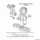 Manners Coloring Gridgit Printabler sketch template