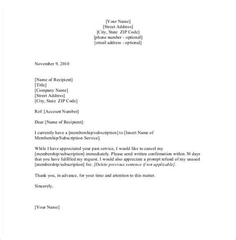 letter  cancel contract    letter template collection