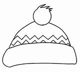 Hat Coloring Cold Pages Winter Outline Kids Coloringsun sketch template