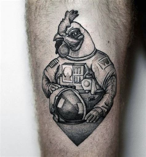 fantasy style cock in astronaut costume detailed tattoo tattooimages