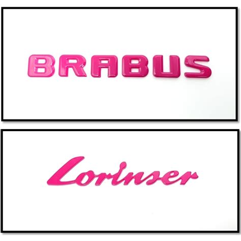 creative  benz brabus lorinser super texture special red jade pink letter label car logo