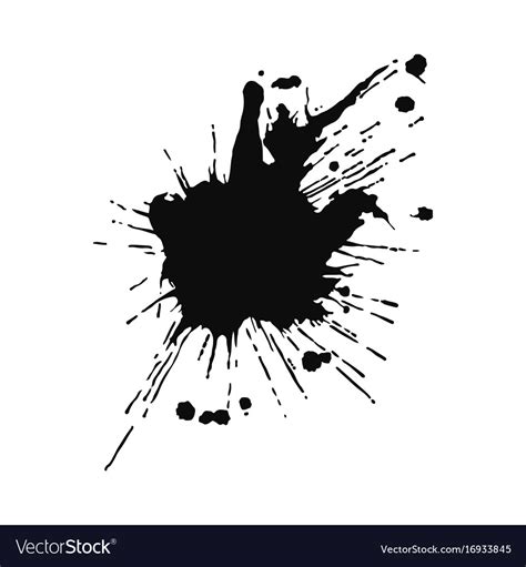 black ink drop and splash royalty free vector image