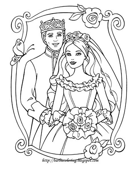 barbie coloring pages wedding day barbie  bridal gown coloring pages