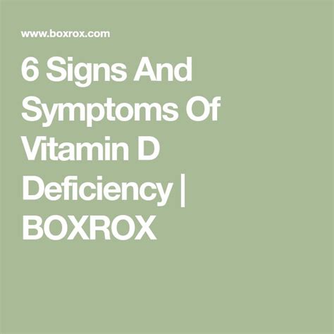 6 Signs And Symptoms Of Vitamin D Deficiency Boxrox Vitamin D