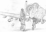 Thunderbolt Fairchild Republic Ii A10 Deviantart sketch template