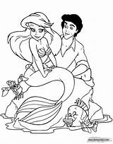 Mermaid Flounder Principe Sirenetta Disneyclips Stampare sketch template