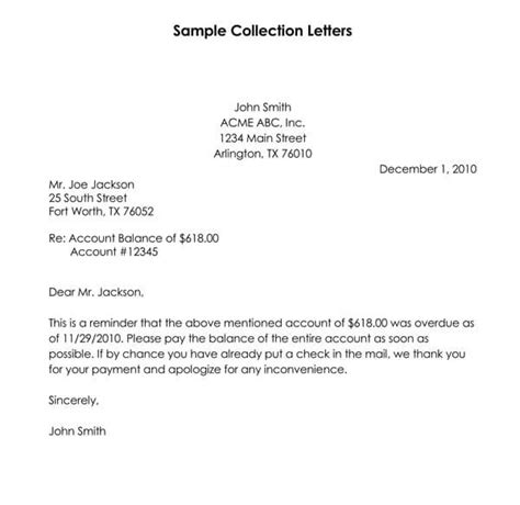 sample letter  debt collector