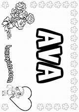 Ava Coloring Color Name Pages Print Names Hellokids Girls sketch template