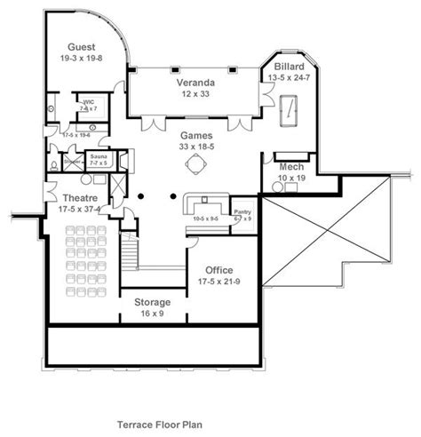 terrace floor plan   plan  house plans floor plans