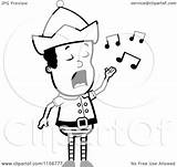 Singing Boy Clipart Elf Little Cartoon Coloring Outlined Vector Cory Thoman Royalty sketch template