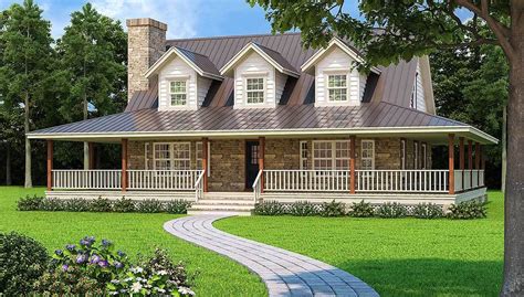 plan  wonderful wrap  porch country style house plans house  porch house