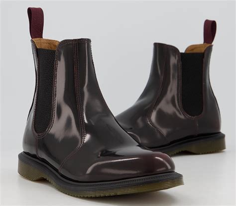 dr martens kensington flora boots burgundy leather ankle boots