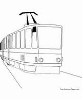 Coloring Train Pages Trains Coloriage Tramway Subway Kids sketch template