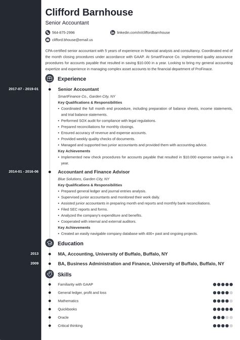senior accountant resume  accountant resume examples  worked