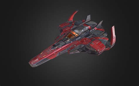 model spaceship fighter vr ar  poly cgtrader