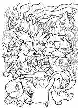 Pokemon Coloring Kids Pages Few Details Children sketch template