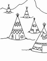 Teepee Coloring Pages Drawing Thanksgiving Teepees Tipi Printable Sheet Kids Getdrawings Indian Ws sketch template